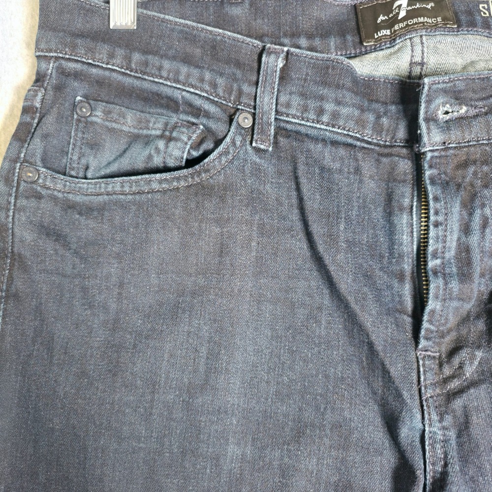 7 For All Mankind Slimmy Luxe Performance Jeans Mens 38 Dark Indigo Slim Fit - Picture 9 of 13